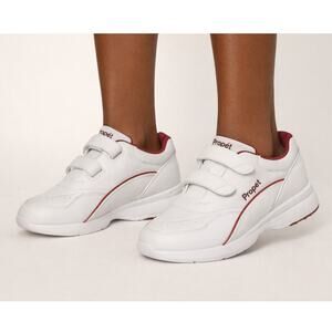 Propet Tour Walker Strap Shoes White/Berry Leather Hook & Loop Women’s Size 10